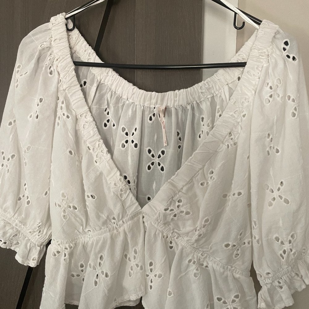 Free People Boho Peplum Top